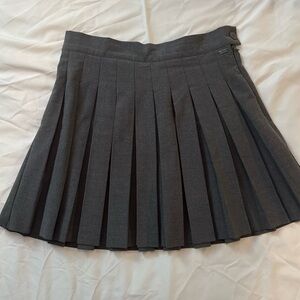 Classic Gray Pleated Skirt